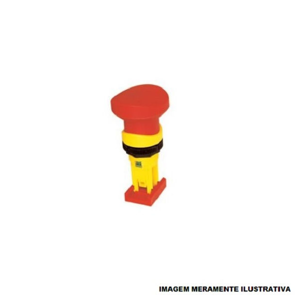 Botão Botão Emergência com Trava PVC Cogumelo 22,00 mm Vermelho sem Elemento Opaco Puxa para Destravar