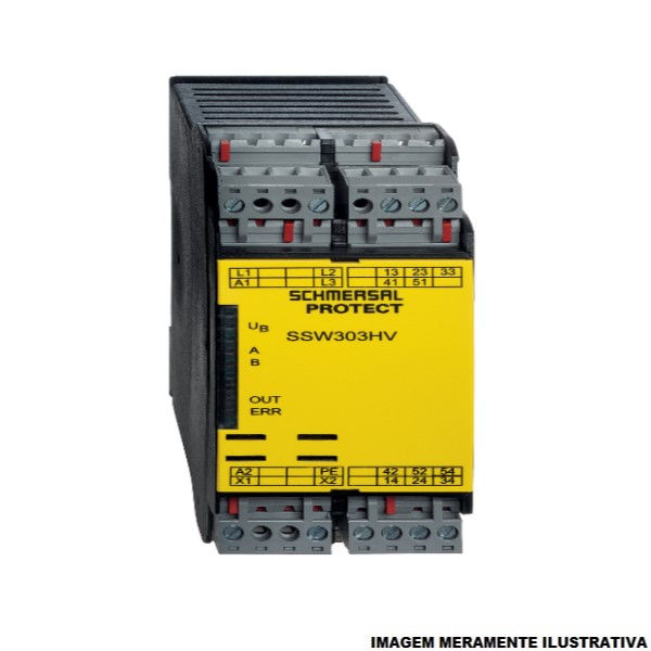 Monitor de Parada SSW 6A 24VCC/24-230VCA para Parada de Emergência 7S DIN IP40 Conexão por Parafuso