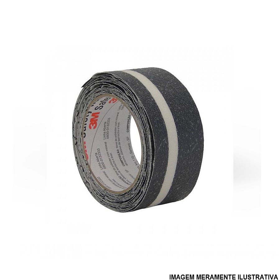 Fita PVC Antiderrapante 50 mmX20 M Safety Walk Preta-Fosforecente