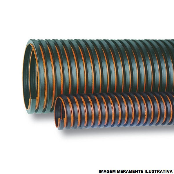 Tubo PEAD Corrugado 8"X6 M Kananet Preto-Laranja Drenagem