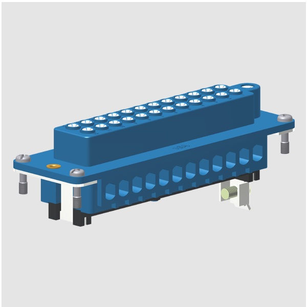 Miolo Fêmea 24 Polos 16A-380VCA Azul IP55 com Pino Terra