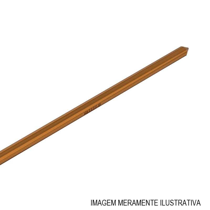 Haste Cobreada para Aterramento 5/8"X2,4 M Baixa Camada Trefilada de Aço Carbono Diâmetro Nominal 12,70 mm