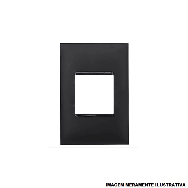 Placa PVC para 2 Módulos 4x2 Preta Linha Pial PLUS Mais
