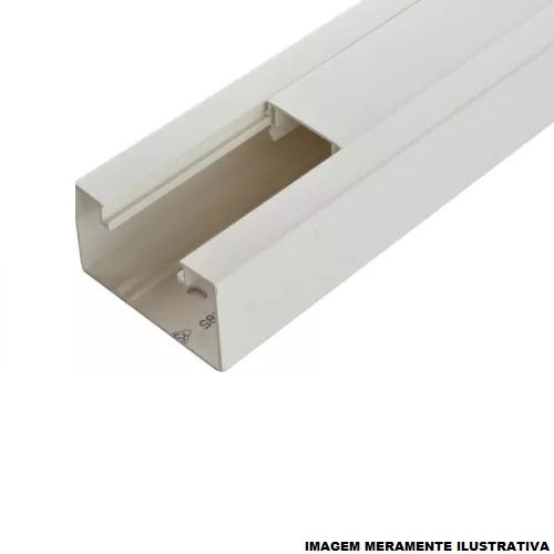Canaleta PVC Aparente sem Divisória 85x50x2000 mm com Tampa Branca Dlp-s