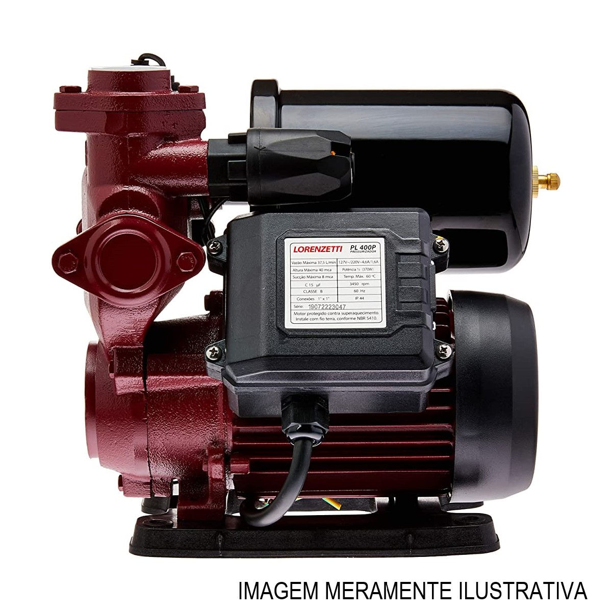 Motobomba Pressurizador Monofásica 1/2 CV PL400P Bivolt 370W