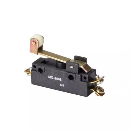 Fim de Curso Ação Rápida MG 20A 125VCA com Haste Curta e Rolete Terminal Parafuso 1NA+1NF