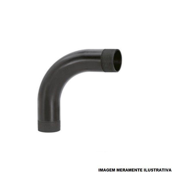Curva 45G Longa PVC para Eletroduto 2" com Rosca BSP Preta