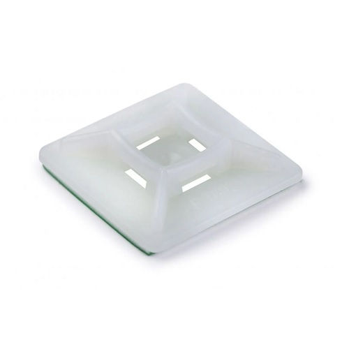 Fixador Adesivo PVC Dupla Face para Abraçadeiras 28x28x6 mm Natural