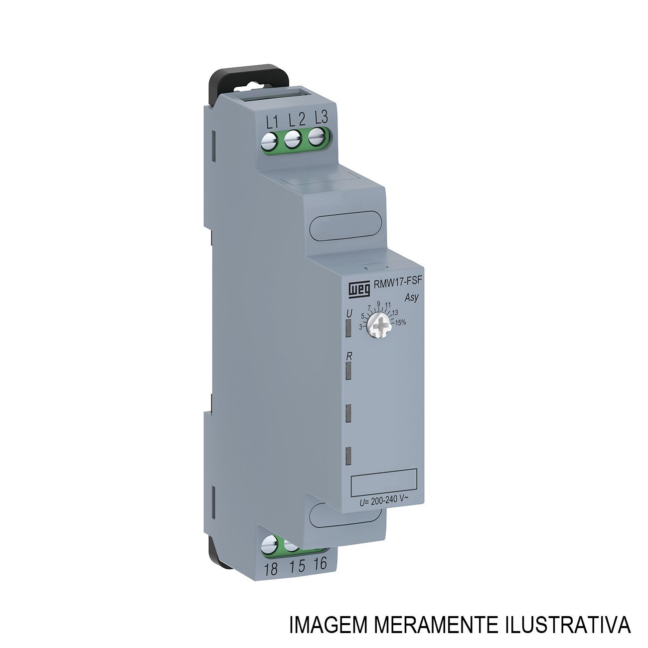 Relé Falta de Fase Relé Falta de Fase RMW17-FSF 380/440VCA 1 Contato Reversível (NAF) 50/60 Hz com Assimetria e Sequência Fases sem Neutro