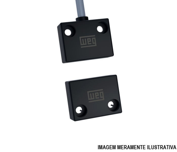 Sensor Magnético de Proximidade SSM5-30R1P2AL Retangular 2NA de Segurança Alcance 5 mm com Cabo 2 M 4 Fios IP67 Saída Lateral