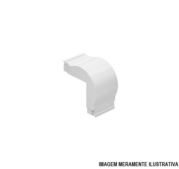 Curva Alumínio Plana Lisa Vertical Externa 90G para Canaleta Dutotec 25 mm Branca Standard