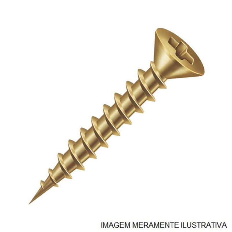 Parafuso Auto-Atarraxante Philips Cabeça Chata Zincado 4,5x35 mm para Madeira