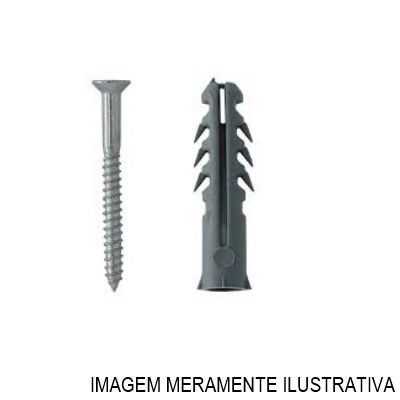 Parafuso Rosca Madeira Fenda/Philips Cabeça Chata Zincado 4,5x45 mm com Bucha Plástica N8 sem Aba