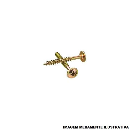 Parafuso Philips Cabeça Flangeada Bicromatizado 4,0x40 mm para Madeira