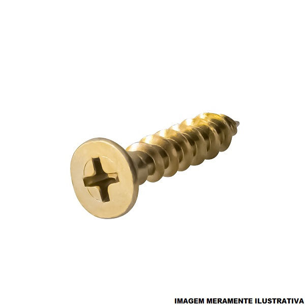 Parafuso Philips Cabeça Chata Bicromatizado M4x16 mm para Madeira