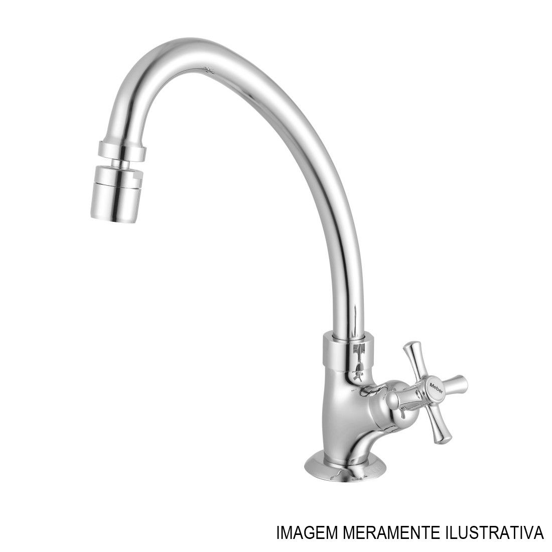 Torneira Cozinha Ligas de Cobre para Balcão 1/2" Cromada Alta Móvel Tetra