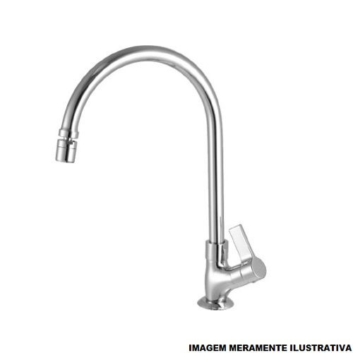 Torneira Cozinha Metálica para Balcão 1/2" Cromada Móvel