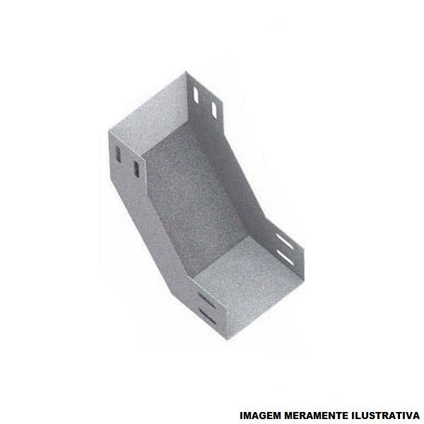 Curva 90G Vertical Lisa Galvanizada Eletrolítica Interna para Eletrocalha 300x50 mm Chapa 22