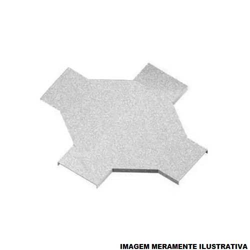 Tampa Cruzeta Encaixe para Eletrocalha Galvanizado Eletrolítico 100 mm Horizontal