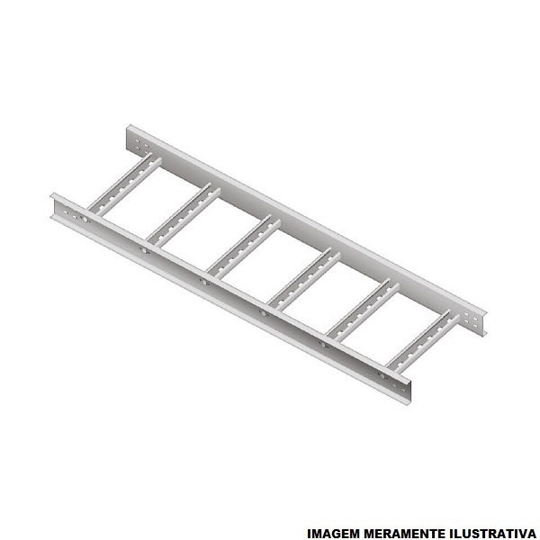 Leito Para Cabos Galvanizado Eletrolítico 300x100x3000 mm com Aba Externa 19 mm Chapa 18/18