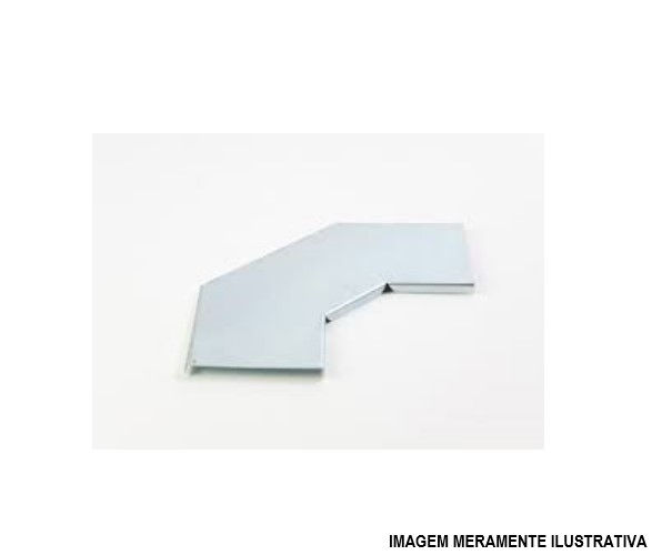 Tampa Curva Horizontal 45G Encaixe para Leito Galvanizada Eletrolítica 200 mm com Aba Externa