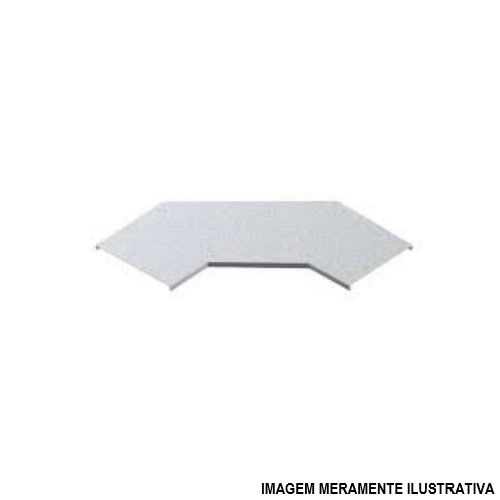Tampa Curva Horizontal 90G Encaixe para Leito Galvanizada Eletrolítica 200 mm com Aba Externa