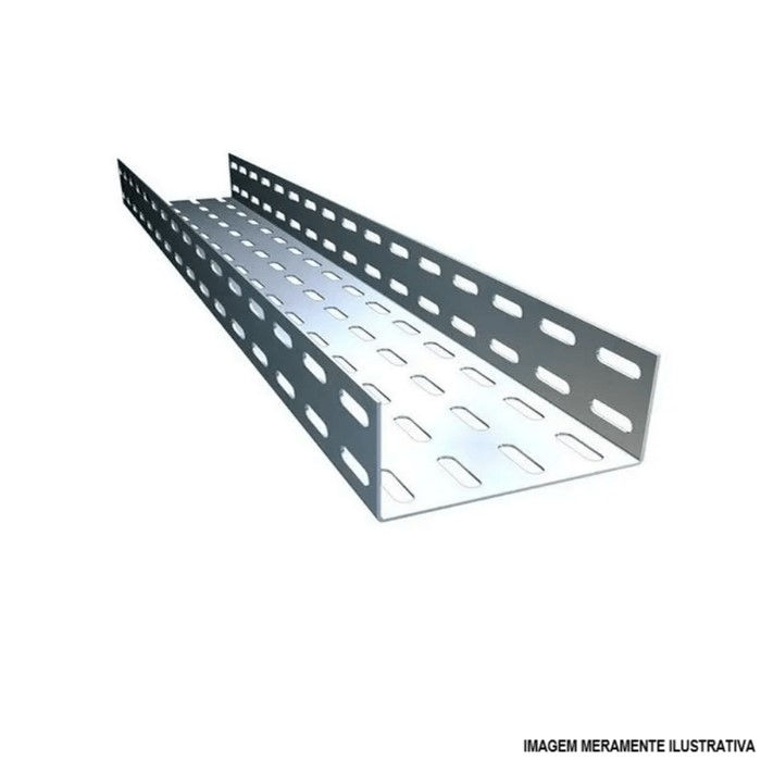 Eletrocalha Perfurada Galvanizada Eletrolítica 250x50x3000 mm sem Tampa sem Virola Chapa 16