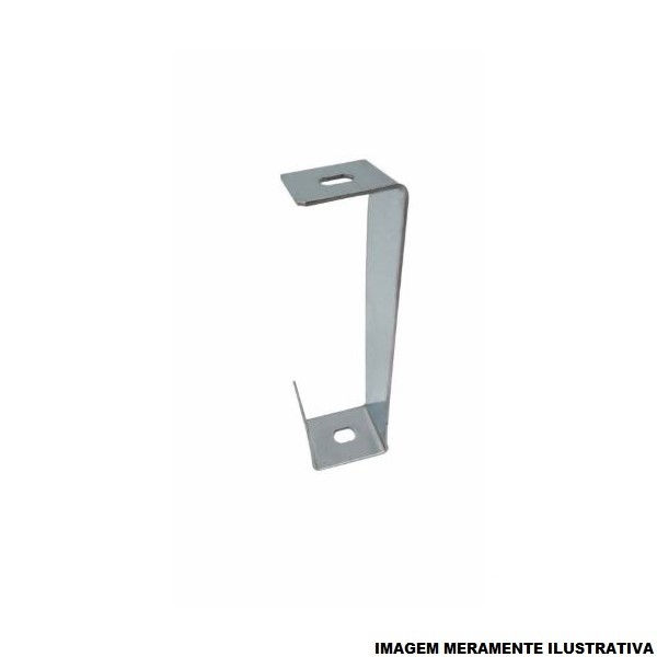 Suporte Gancho Longo para Perfilado Galvanizado Eletrolítico 38x38 mm Chapa 16