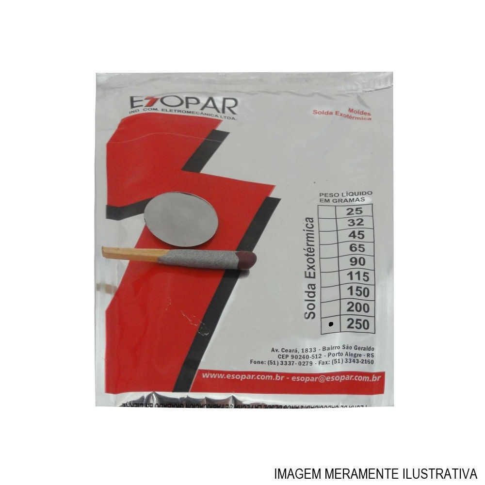 Cartucho Com Palito e Disco N250 para Solda Exotérmica 250G