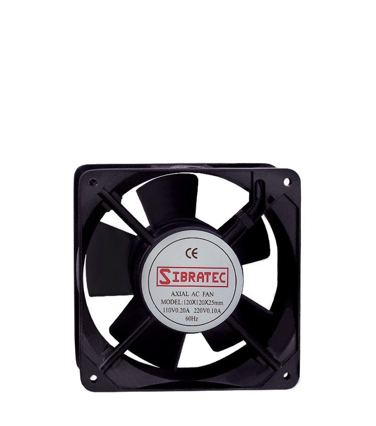 Ventilador Micro Alumínio Quadrado 120x120x25 mm Bivolt 22W 60 Hz 2100 RPM Preto
