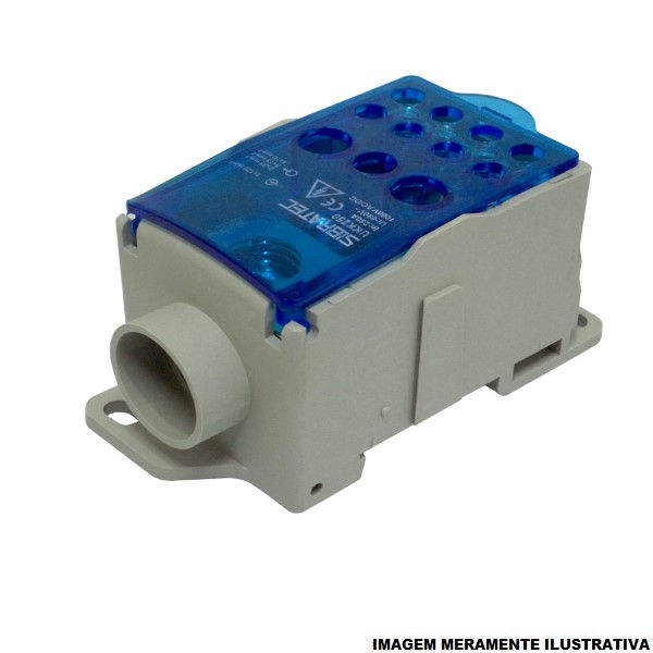 Bloco Distribuição para Trilho DIN 250A 20 KA Monopolar 1 ENTRADA/11 Saídas