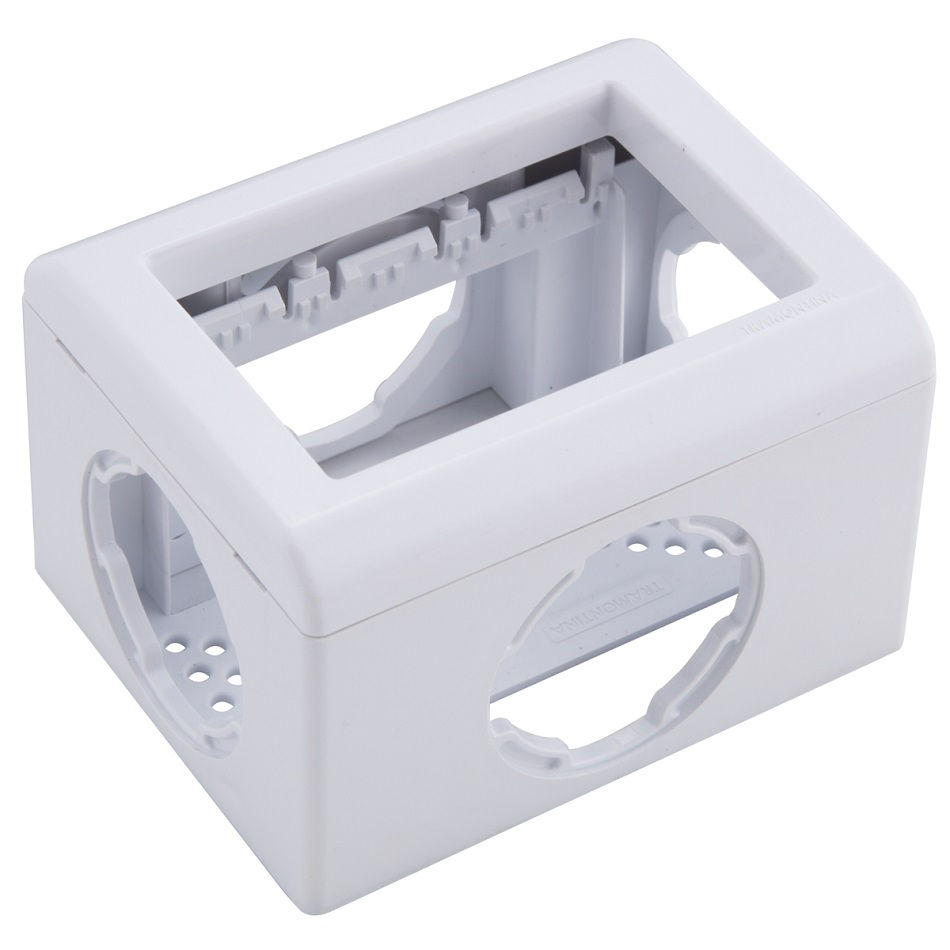 Caixa PVC Sobrepor para Eletrodutos/Canaletas para 3 Módulos 71x90 (Axl) Branca Linha Lizflex com Tampa