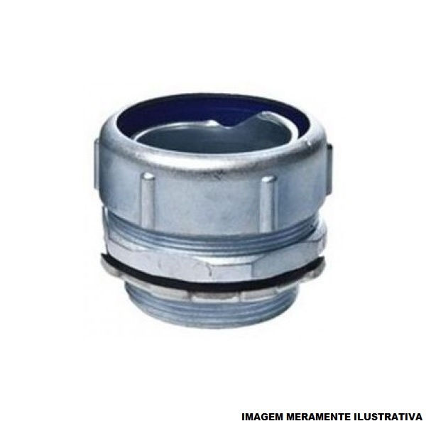 Conector Macho Fixo Reusável Alumínio 1.1/4" com Rosca BSP com Vedação Azul