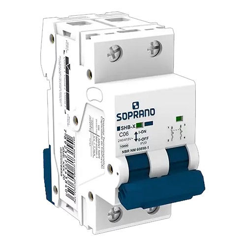 Disjuntor Termomagnético Fixo Bipolar Shb-l C 50A 6 KA/6 KA 220/380VCA DIN