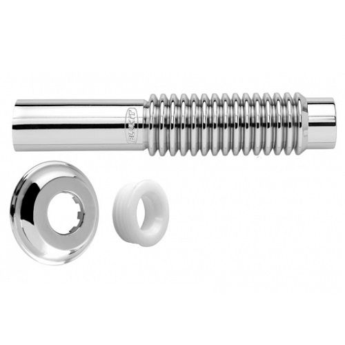 Tubo Aço Ligação Ajustável DN38x260 mm Cromado para Sanitário