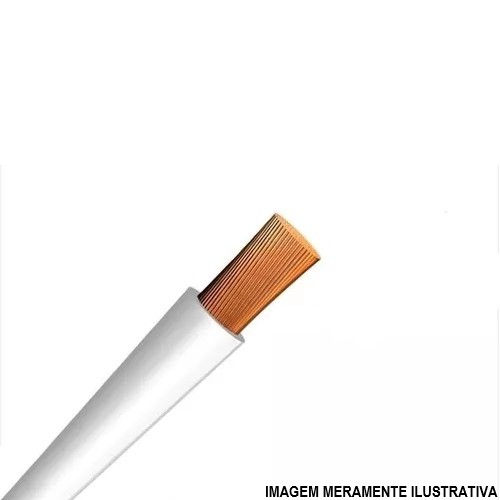 Cabo Cobre Isolado Fibra de Vidro/Silicone 300G 750V 1x 6,00 mm² Flexível Branco Classe 5