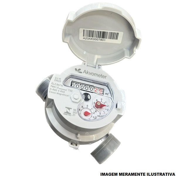 Hidrômetro Hidrômetro Corpo Latão Unijato Residencial 3/4" Vazão QN 2,5 - Qmax 3 m3/H sem Telemetria PRE Equipado com Visor Plano Giratório sem Conexões Instalação Horizontal