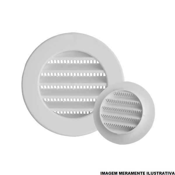 Grade PVC Redonda Ventilação 100 mm com Tela Anti-Inseto Branca