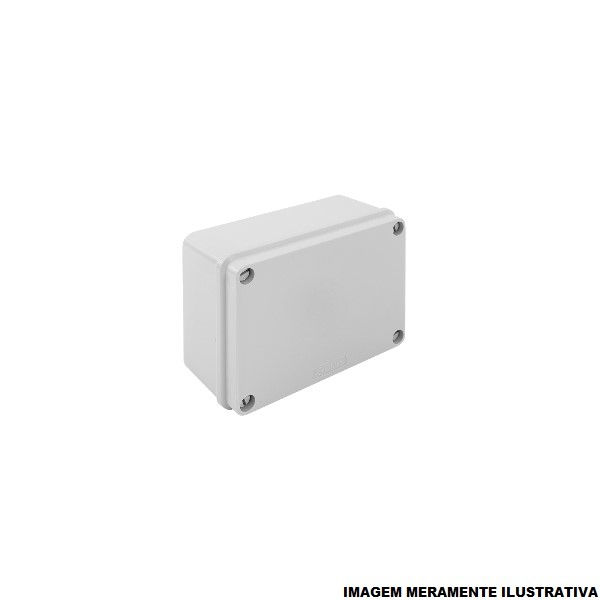 Caixa Passagem Sobrepor PVC 125x85x54 mm Retangular Fixo Cinza com Tampa Opaca IP67
