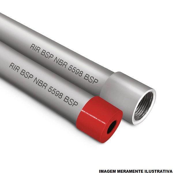 Eletroduto Pesado Galvanizado A Fogo Parede 3,00MM 2"X3M Com Rosca BSP NBR 5598 C/LUVA