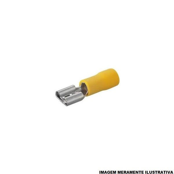 Terminal Cobre Estanhado a Compressão Fêmea Pre-Isolado 4,00-6,00 mm² Amarelo W6,3