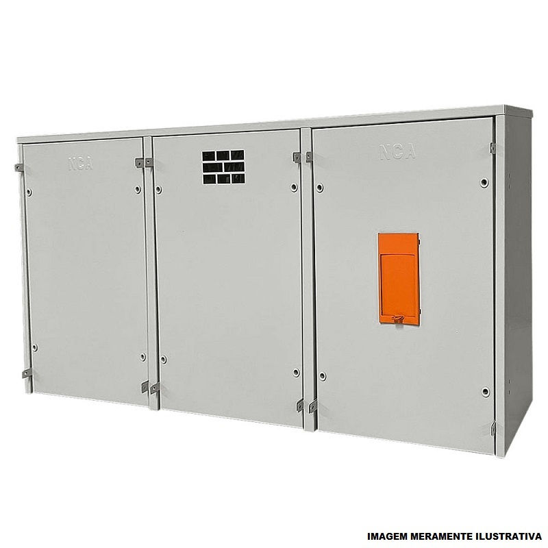 Caixa Medidor Sobrepor Chapa (A)700x(L)1700x(P)250 mm Cinza Fixo com Visor