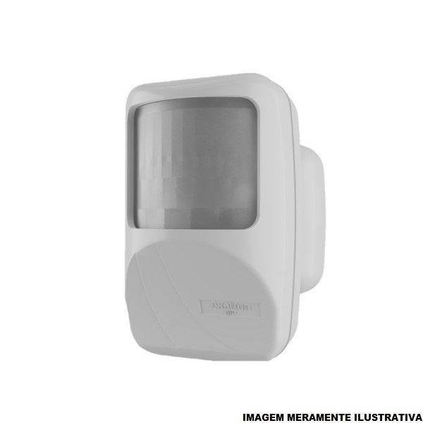 Sensor Presença Frontal Sobrepor Interno 110G Bivolt Branco Alcance 12 M com Controle DIP