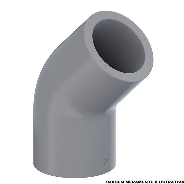 Joelho CPVC 45G Soldável 6" SCH80 Cinza Industrial