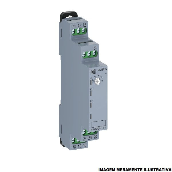Relé Tempo Relé Tempo com Retardo Desenergização RTW17 1-10S 24-240VCA/CC 2 Contatos Reversíveis (NAF) 50/60 Hz