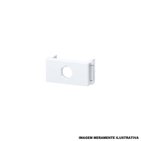 Módulo Passagem de Fio 1 Furo PVC Branco Linha Esatta (Embalagem com 2 Pecas)