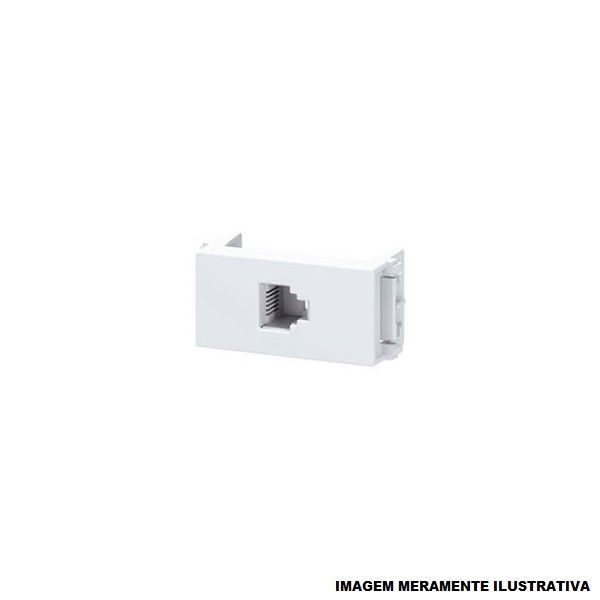 Módulo Tomada Telefone RJ11 4 Fios PVC Branco Linha Esatta
