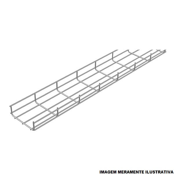 Eletrocalha Aramada Galvanizada Eletrolítica 100x50x3000 mm sem Tampa sem Virola 3/16"