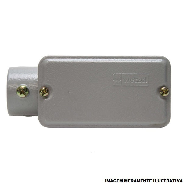 Condulete Alumínio Tipo e 3/4" sem Rosca com Tampa Modular para 1 Posto sem Vedação Cinza