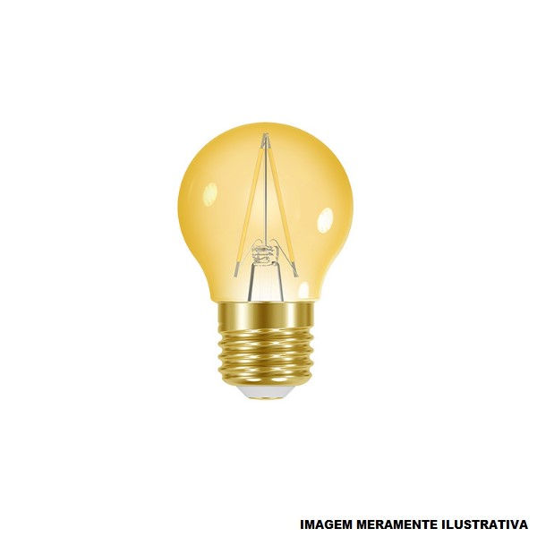 Lâmpada Lâmpada LED 3W Vintage Filamento Bolinha G45 E27 Bivolt Âmbar 2200K 15.000H